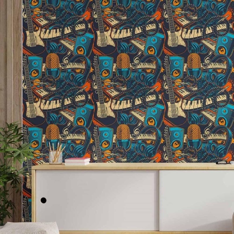 Papel de Parede Adesivo jovem música N014129 - Papel na Parede