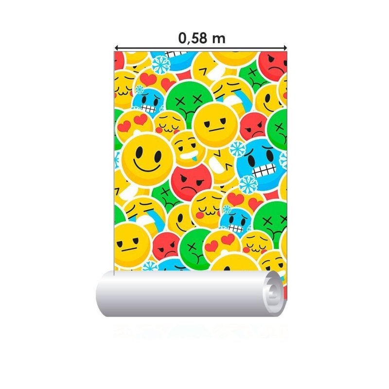 Papel de Parede Adesivo Jovem Stickers Emoji N013068 - Papel na Parede