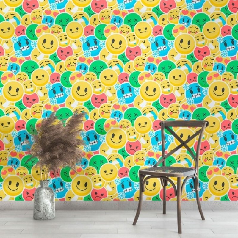 Papel de Parede Adesivo Jovem Stickers Emoji N013068 - Papel na Parede