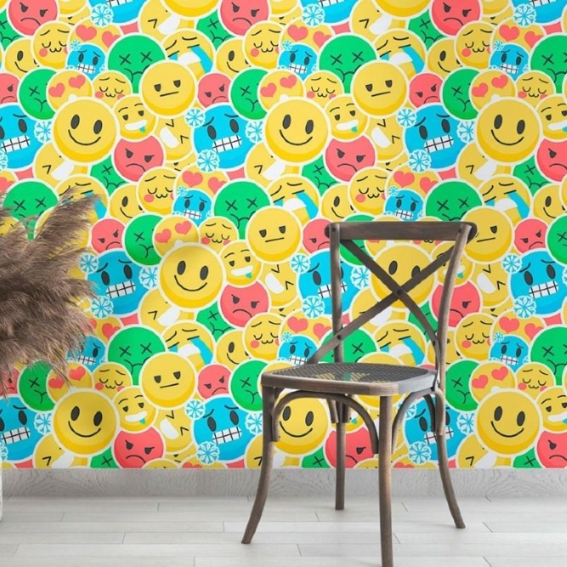 Papel de Parede Adesivo Jovem Stickers Emoji N013068 - Papel na Parede