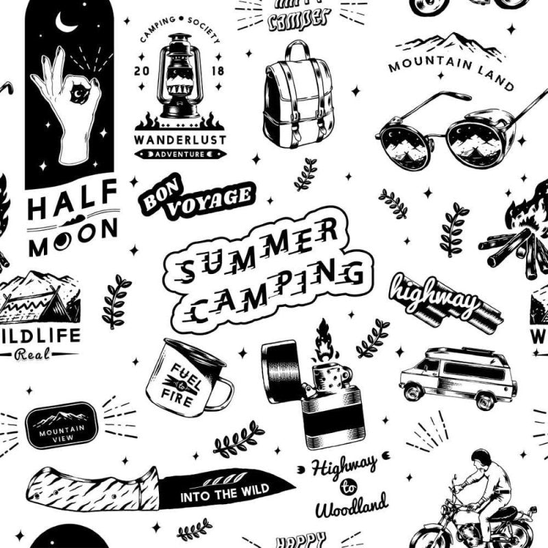 Papel de Parede Adesivo Jovem Stickers P&B N014185 - Papel na Parede