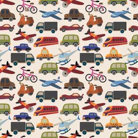 Papel de Parede Adesivo Jovem Transportes Colorido 94530481 - Papel na Parede