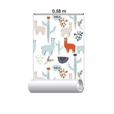 Papel de Parede Adesivo Lhama N72 - Papel na Parede