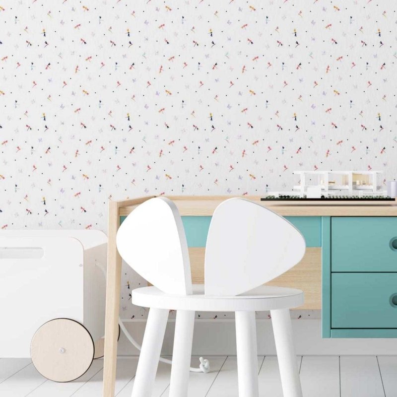 Papel de Parede Adesivo Libélulas Coloridas N03129 - Papel na Parede