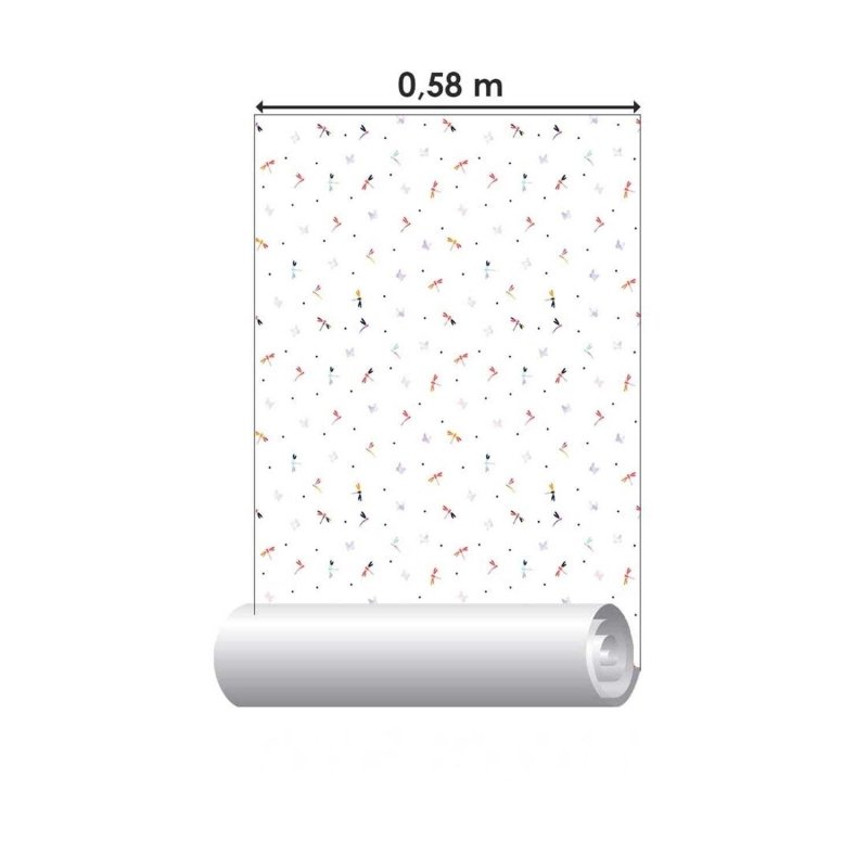 Papel de Parede Adesivo Libélulas Coloridas N03129 - Papel na Parede
