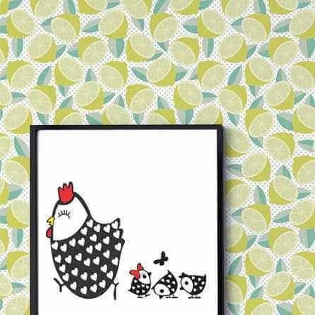 Papel de Parede Adesivo Limão 1350 - Papel na Parede