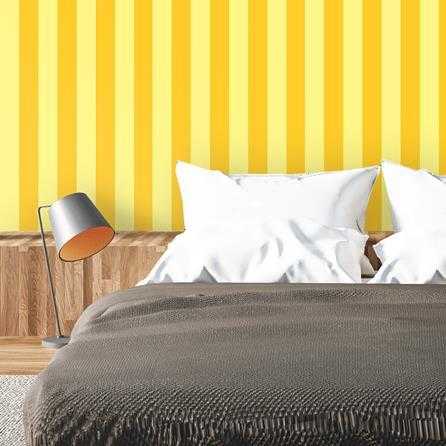 Papel de Parede Adesivo Listrado Amarelo 1116 - Papel na Parede