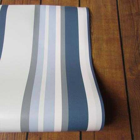 Papel de Parede Adesivo Listrado Azul 0714 - Papel na Parede