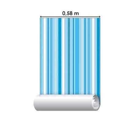 Papel de Parede Adesivo Listrado Azul 44869731 - Papel na Parede
