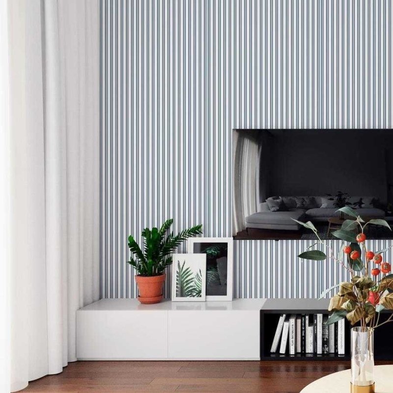 Papel de Parede Adesivo Listrado Azul N06192 - Papel na Parede