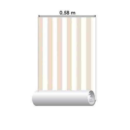 Papel de Parede Adesivo Listrado Bege Clássico 89536 - Papel na Parede