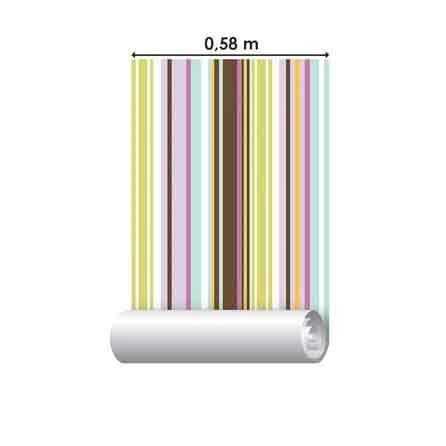 Papel de Parede Adesivo Listrado Colorido 0723b - Papel na Parede