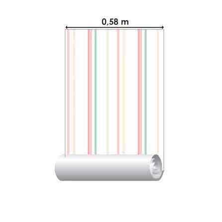 Papel de Parede Adesivo Listrado Colorido 52463 - Papel na Parede