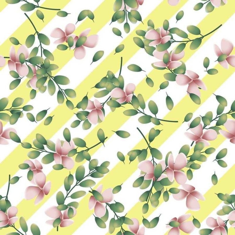 Papel de Parede Adesivo Listrado com Floral N06033 - Papel na Parede