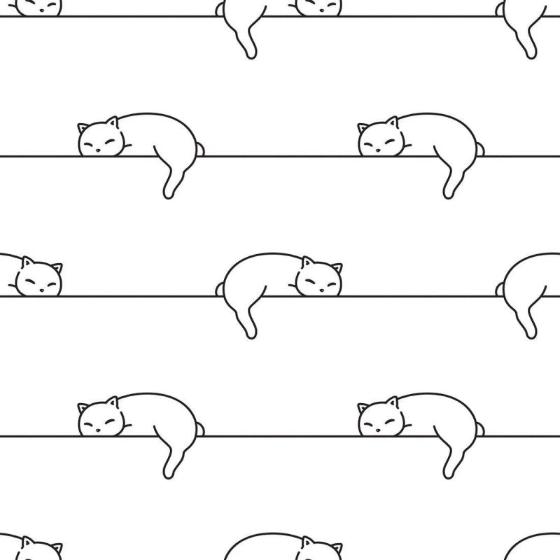 Papel de Parede Adesivo Listrado Gatinhos N019013 - Papel na Parede