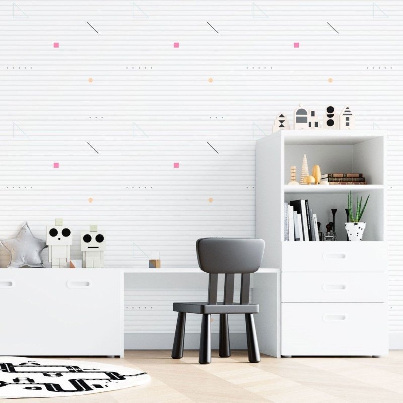 Papel de Parede Adesivo Listrado Geométrico Abstrato N015148 - Papel na Parede
