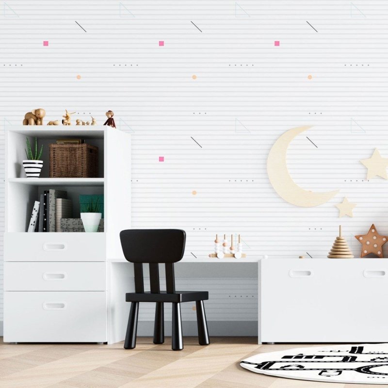 Papel de Parede Adesivo Listrado Geométrico Abstrato N015148 - Papel na Parede