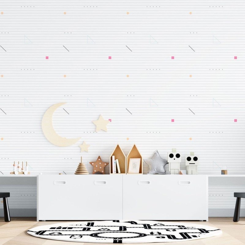 Papel de Parede Adesivo Listrado Geométrico Abstrato N015148 - Papel na Parede