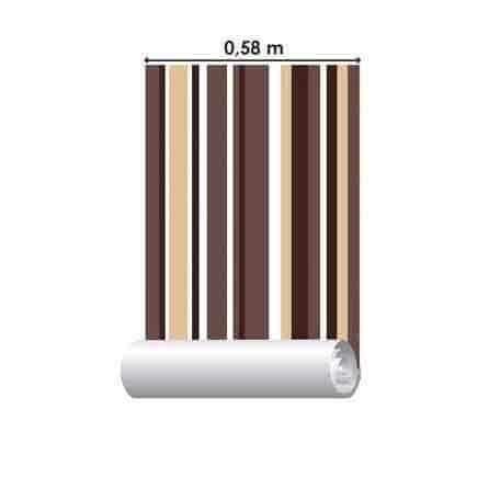 Papel de Parede Adesivo Listrado Marrom 1071 - Papel na Parede