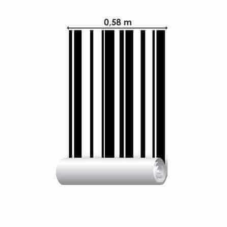 Papel de Parede Adesivo Listrado Preto e Branco 032 - Papel na Parede