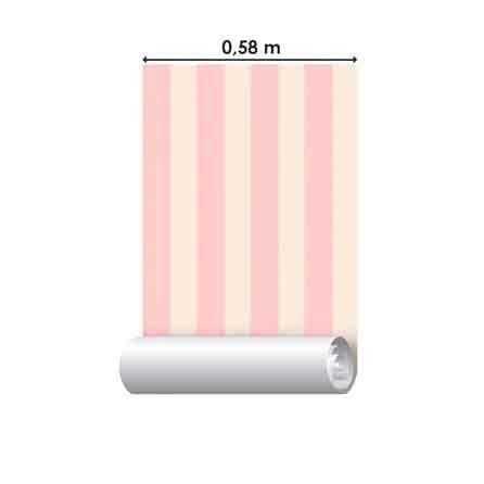 Papel de Parede Adesivo Listrado Rosa 303 - Papel na Parede
