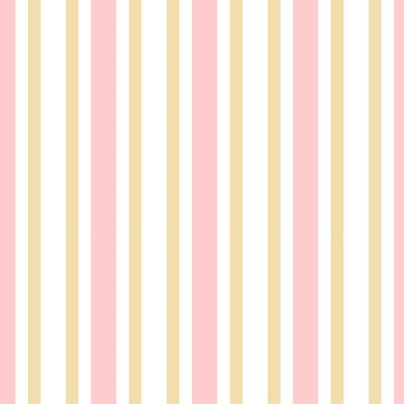 Papel de Parede Adesivo Listrado Rosa Bege e Branco N06247 - Papel na Parede