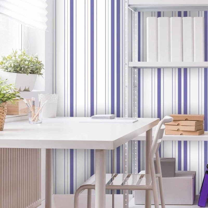 Papel de Parede Adesivo Listrado Roxo 1162 - Papel na Parede