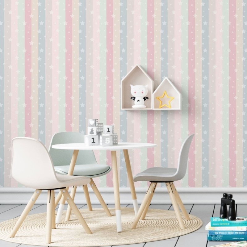 Papel de Parede Adesivo Listrado Stars N019029 - Papel na Parede