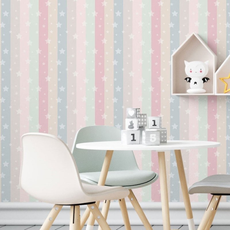 Papel de Parede Adesivo Listrado Stars N019029 - Papel na Parede