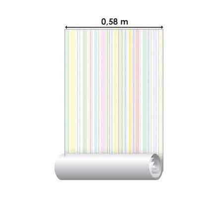 Papel de Parede Adesivo Listrado Tons Pastéis 387795388 - Papel na Parede