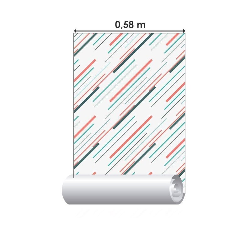 Papel de Parede Adesivo Listrado Tracejado N014014 - Papel na Parede