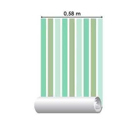 Papel de Parede Adesivo Listrado Verde 1168 - Papel na Parede