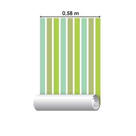 Papel de Parede Adesivo Listrado Verde 1169 - Papel na Parede