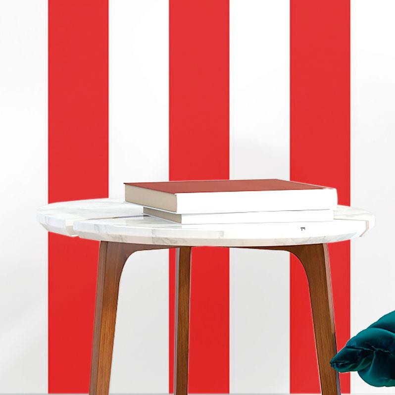 Papel de Parede Adesivo Listrado Vermelho N017089 - Papel na Parede