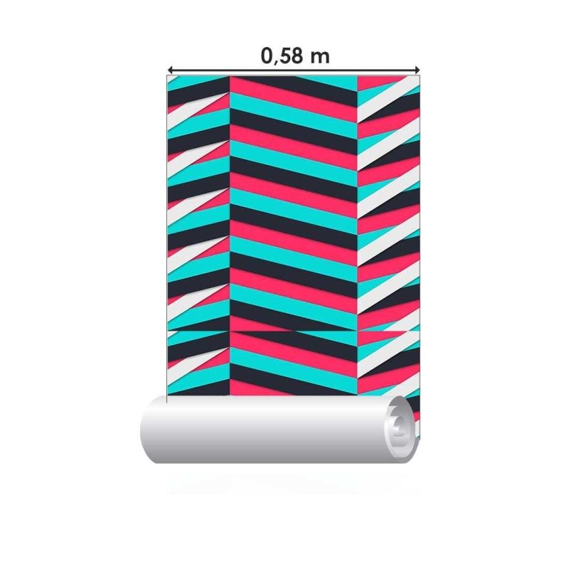 Papel de Parede Adesivo Listras Abstratas Neon N07098 - Papel na Parede