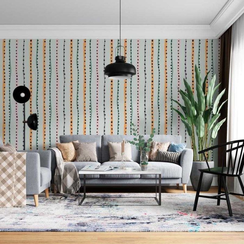 Papel de Parede Adesivo Listras Coloridas N06287 - Papel na Parede