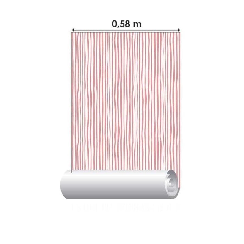 Papel de Parede Adesivo Listras Disformes Vermelhas N06260 - Papel na Parede