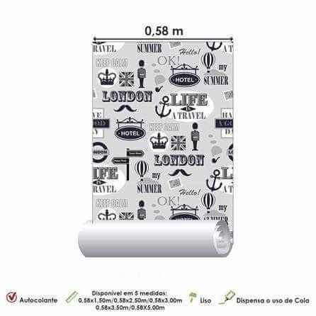 Papel de Parede Adesivo Londres 286454825 - Papel na Parede
