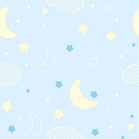 Papel de Parede Adesivo lua estrela azul 432799906 - Papel na Parede