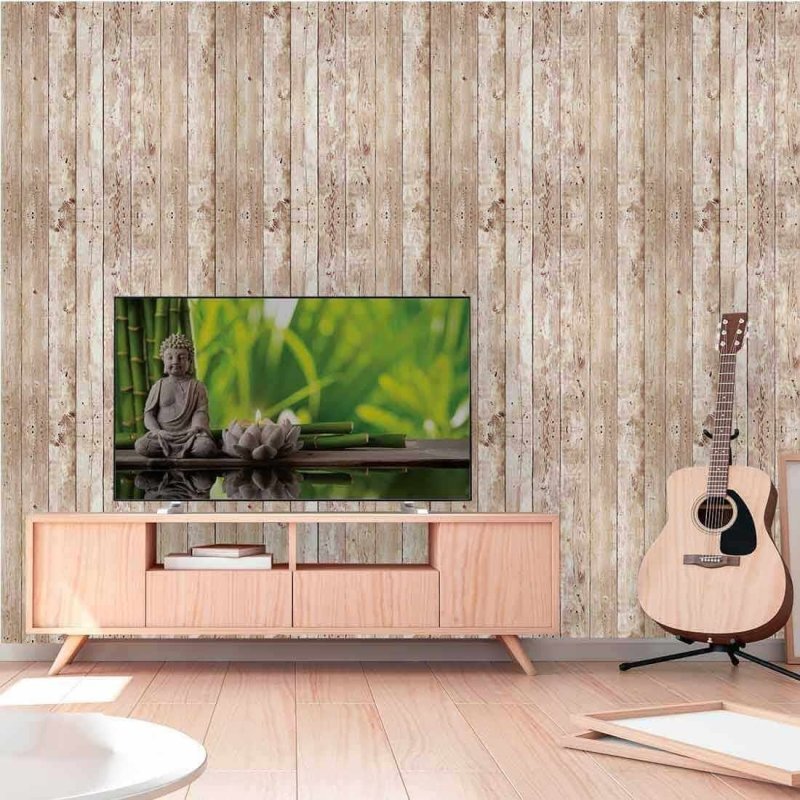 Papel de Parede Adesivo Madeira Antiga Clara 23179914 - Papel na Parede