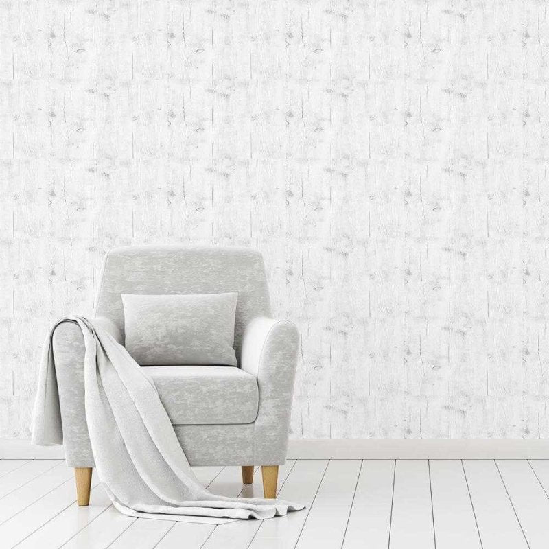 Papel de Parede Adesivo Madeira Branca Demolição 379817284 - Papel na Parede