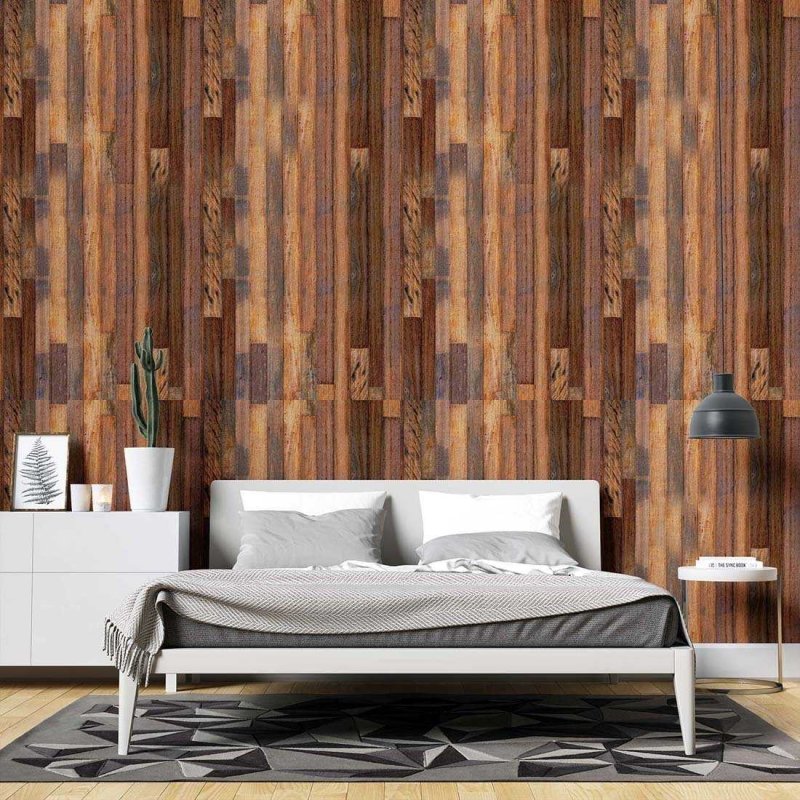 Papel de Parede Adesivo Madeira Comércio N02177 - Papel na Parede