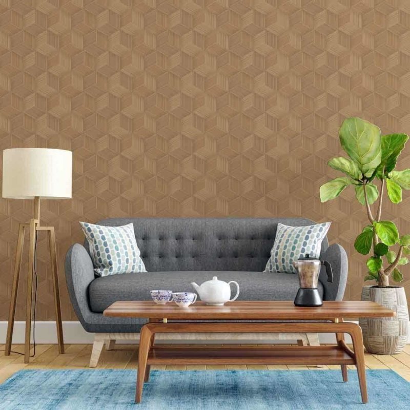 Papel de Parede Adesivo Madeira Geométrico N02100 - Papel na Parede