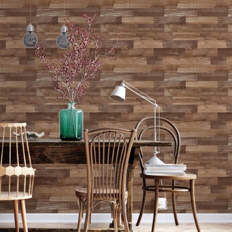 Papel de Parede Adesivo Madeira Marrom N012085 - Papel na Parede