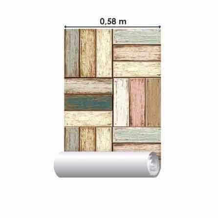 Papel de Parede Adesivo Madeira Rústico 654098 - Papel na Parede