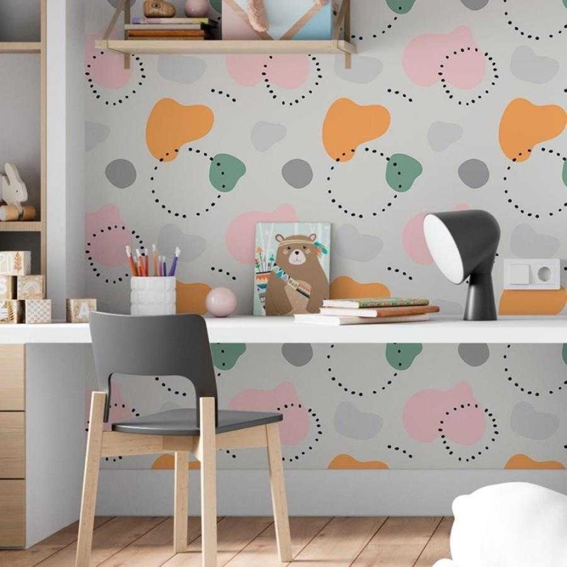 Papel de Parede Adesivo Manchas coloridas N06282 - Papel na Parede