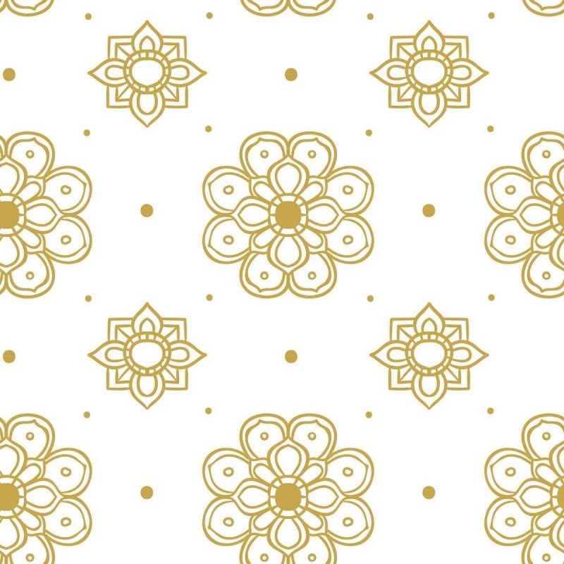 Papel de Parede Adesivo Mandalas Branco e Mel N05080 - Papel na Parede