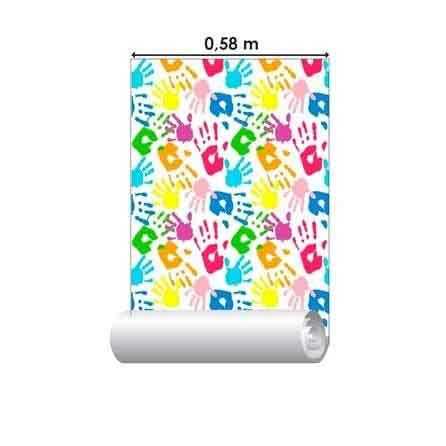 Papel de Parede Adesivo Mãos Coloridas 0170b - Papel na Parede