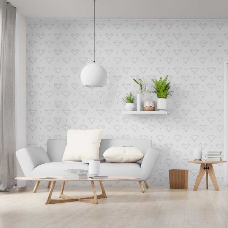 Papel de Parede Adesivo Minimalista Diamantes N06076 - Papel na Parede