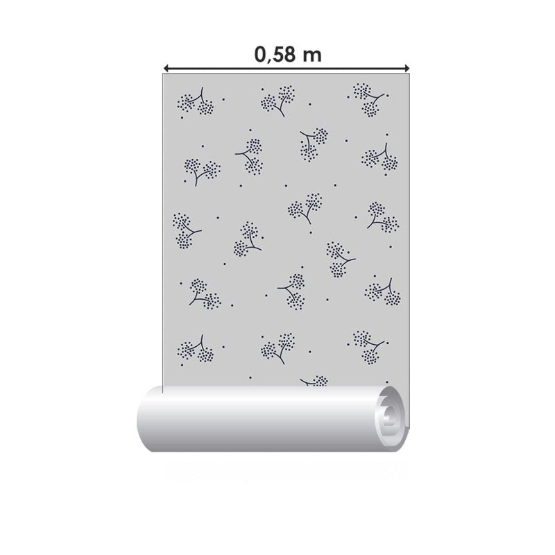 Papel de Parede Adesivo Minimalitsa Flores Azul N06130 - Papel na Parede